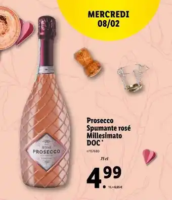 Lidl Prosecco spumante rosé millesimato doc offre