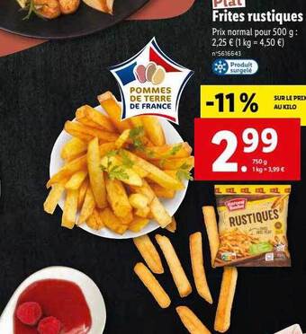 Frites rustiques