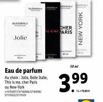 Lidl Eau de parfum offre