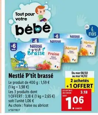 Lidl Nestlé p'tit brassé offre