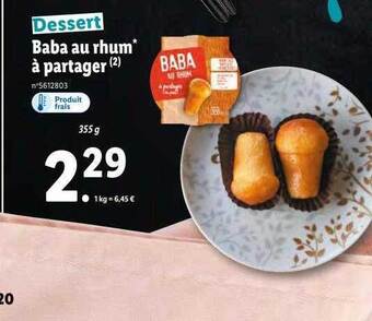 Lidl Baba au rhum à partager offre