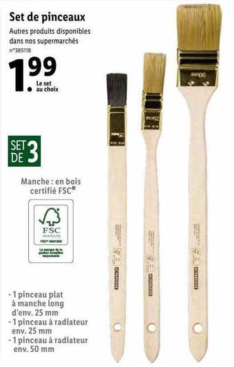 Lidl Set de pinceaux offre