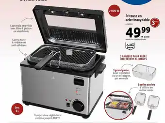 Lidl Friteuse en acier inoxydable silver crest offre