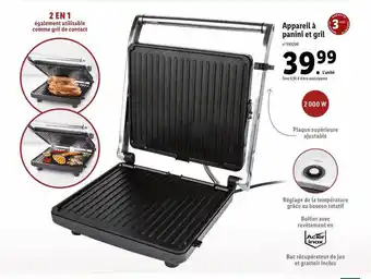 Lidl Appareil à panini et gril offre