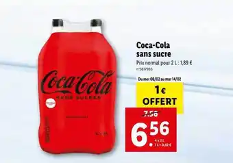 Lidl Coca-cola sans sucre offre