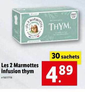 Lidl Les 2 marmottes infusion thym offre