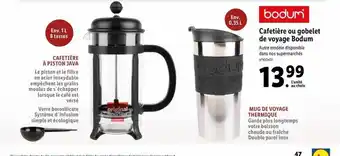 Lidl Cafetière ou gobelet de voyage bodum offre