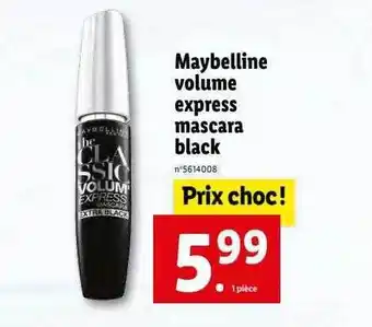 Lidl Maybelline volume express mascara black offre
