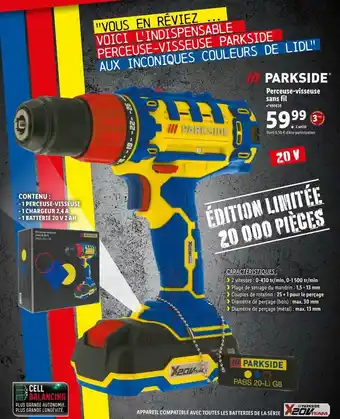 Perceuse-visseuse sans fil parkside