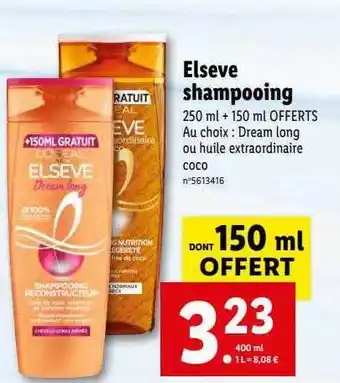Lidl Elsève shampooing offre