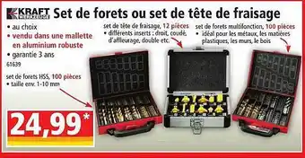 Norma Set de forêts ou set de tête de fraisage kraft werkzeuge offre