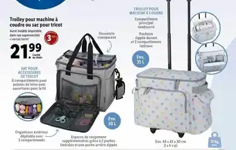 Lidl Trolley pour machine à coudre ou sac pour tricot offre