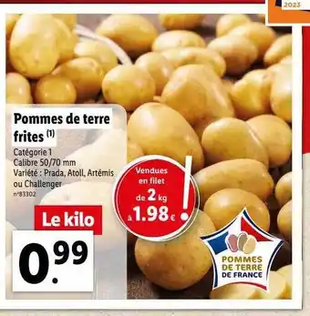 Lidl Pommes de terre frites offre