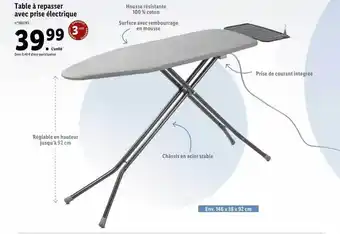 Lidl Table à repasser avec prise électrique offre