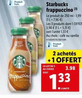 Lidl Starbucks frappuccino offre