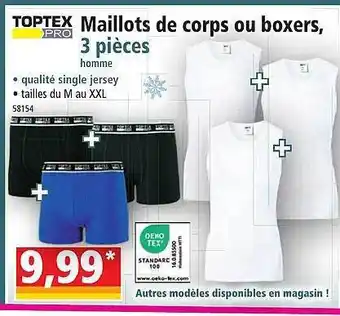 Norma Maillots de corps ou boxers, 3 pièces homme toptex pro offre