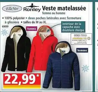 Norma Veste matelassée femme ou homme ellenor, ronley offre