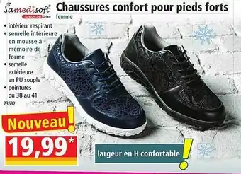 Norma Chaussures confort pour pieds forts femme samedisoft offre