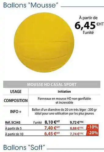 Casal Sport Ballons offre