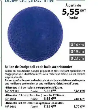 Casal Sport Ballon de dodgeball et de balle au prisonnier offre