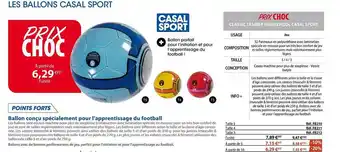 Casal Sport Ballon conçu spécialement pour l'apprentissage du football offre