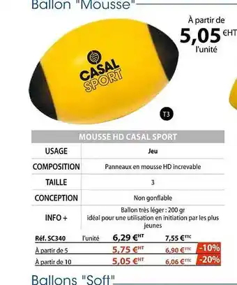 Casal Sport Mousse hd casal sport offre