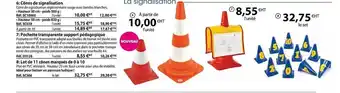 Casal Sport Cônes de signalisation, pochette transparente support pédagogique, lot de 11 cônes marquées de 0 à 10 offre
