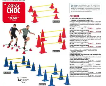 Casal Sport Lot de 3 mini-haies-cônes 18 cm eco, lot de 3 mini-haies-cônes 35 cm eeco réglables en hauteur de 7 cm à 28 cm, lot mini-haie offre