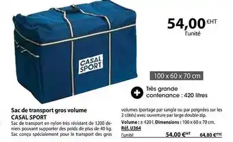 Casal Sport Sac de transport gros volume casal sport offre