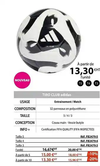 Casal Sport Tiro club adidas offre