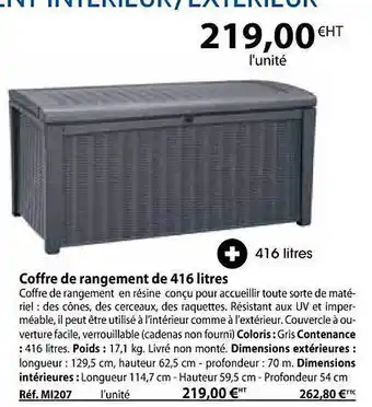 Casal Sport Coffre de rangement de 416 litres offre