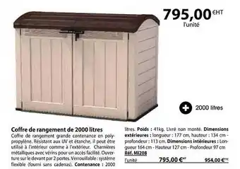 Casal Sport Coffre de rangement nde 2000 litres offre