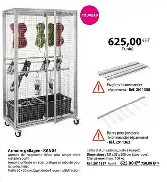 Casal Sport Armoire grillagée - rang6 offre