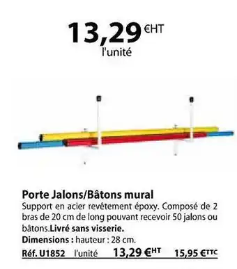 Casal Sport Porte jalons-bâtons mural offre