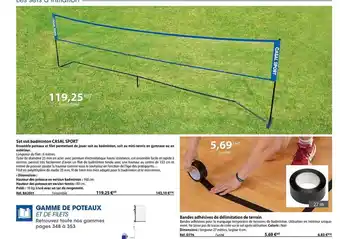 Casal Sport Set init badminton casal sport, bandes adhésives de délimitation de terrain offre