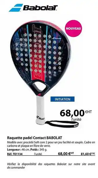 Raquette padel contact babolat