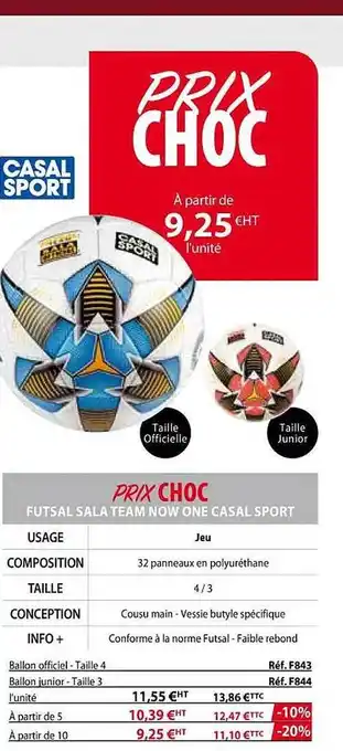Casal Sport Futsal sala team now one casal sport offre