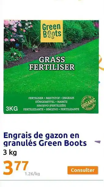 Action Engrais de gazon en granulés green boost offre