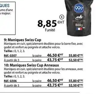 Casal Sport Maniques swiss cup, maniques swiss cup anneaux offre