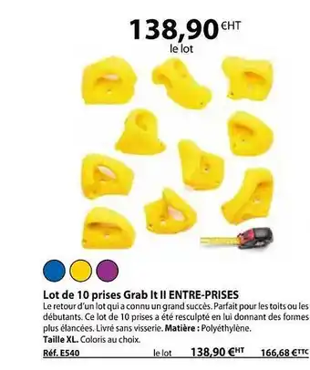 Casal Sport Lot de 10 prises grab it ii entre-prises offre