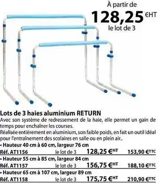 Casal Sport Lots de 3 haies aluminium return offre