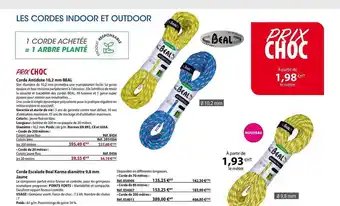 Casal Sport Corde antidote 10,2 mm beal, corde escalade beal karma diamètre 9,8 mm jaune offre
