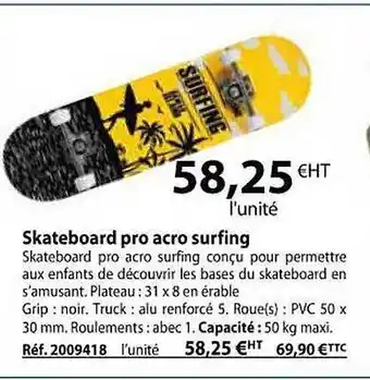 Casal Sport Skateboard pro acro surfing offre