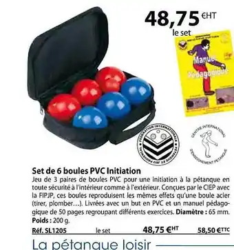 Casal Sport Set de 6 boules pvc initiation offre