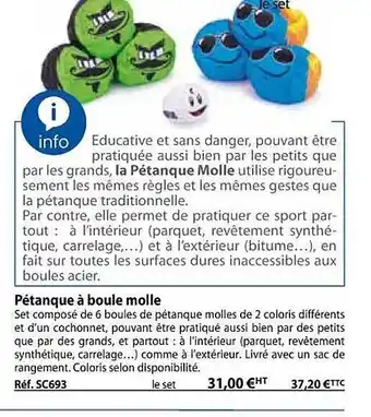 Pétanque à boule molle