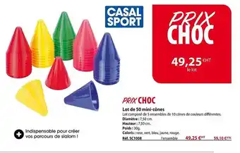 Casal Sport Lot de 50 mini-cônes offre