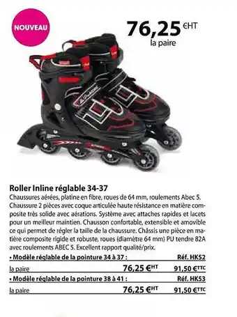 Casal Sport Roller inline réglable 34-37 offre