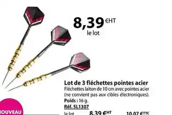 Casal Sport Lot de 3 fléchettes pointes acier offre