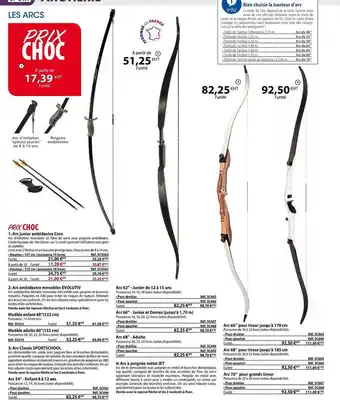 Casal Sport Arc junior ambidextre core, arc ambidextre monobloc evolutiv, arc classic sportschool, arc à poignée métal jet offre