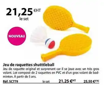 Casal Sport Jeu de raquettes shutttleball offre